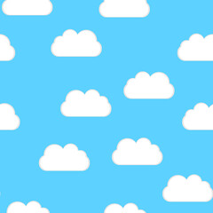 Blue sky with clouds seamless pattern