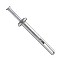 Drive anchor provides a secure hold in concrete, block, brick, and stone. Nail in anchor. Anchor consists of a zamac alloy body and a cold rolled steel pin.