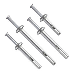 Drive anchor provides a secure hold in concrete, block, brick, and stone. Nail in anchor. Anchor consists of a zamac alloy body and a cold rolled steel pin.