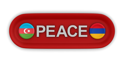 Peace between Azerbaijan and Armenia republic on white background. Isolated 3D illustration