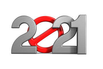 2021 new year. Isolated 3D illustration
