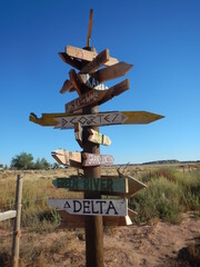 signpost in the desert