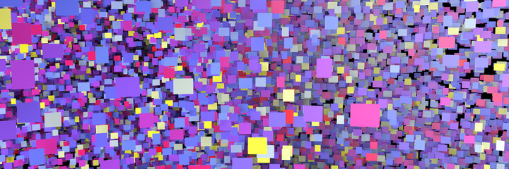 Abstract background of many colored squares. Geometric structure. 3D-visualization