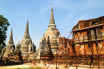 UNESCO world heritage. Ancient archaeological site at Ayutthaya Historical Park, Archaeological...