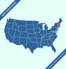 New Hampshire USA map vector