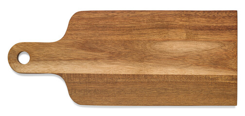 Cutting board made of natural wood, photo isolated from the background