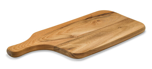 Fototapeta premium Cutting board made of natural wood, photo isolated from the background
