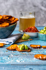 Spiced sweet potato chips