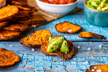 Spiced sweet potato chips