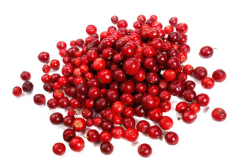 Small Cranberries on white Background Isolated