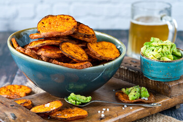 Spiced sweet potato chips