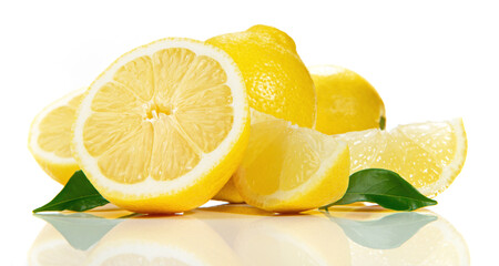 Perfect Lemon Fruits on white Background Isolated