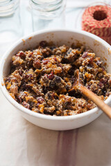Mincemeat - raisins, cranberries, lemon, orange peel with whiskey and suet