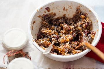 Mincemeat - raisins, cranberries, lemon, orange peel with whiskey and suet