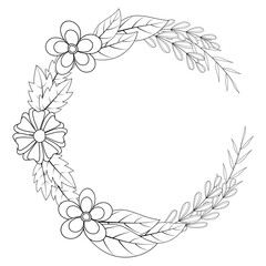 Black and white greeting card with flower, Decoration of greeting card with black and white color
