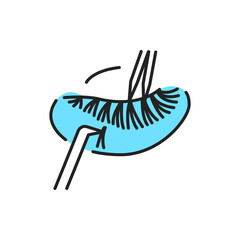Eyelash extensions color line icon. Pictogram for web page, mobile app, promo.