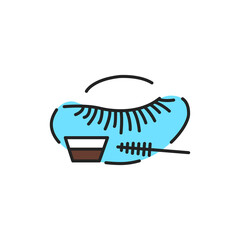 Eyelash coloring color line icon. Pictogram for web page, mobile app, promo.