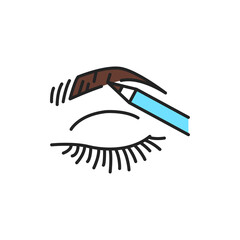 Dye eyebrows color line icon. Pictogram for web page, mobile app, promo.