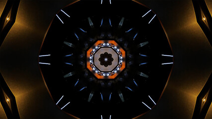 Bright Kaleidoscope visual with  abstract flame fractal. 