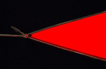 Black Friday, fabric design, with a zipper, black with red, horizontal, no people, © Gala_Didebashvili