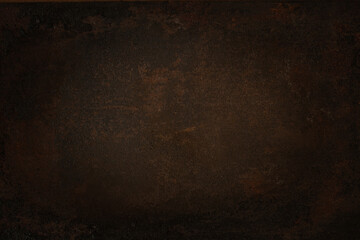 dark wall background. Empty workplace, in front of an abstract package.