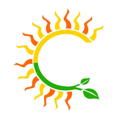 ecological summer sun - green eco concept