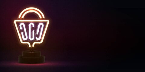 Vector realistic isolated neon sign of Supermarket flyer logo for template decoration and invitation design.