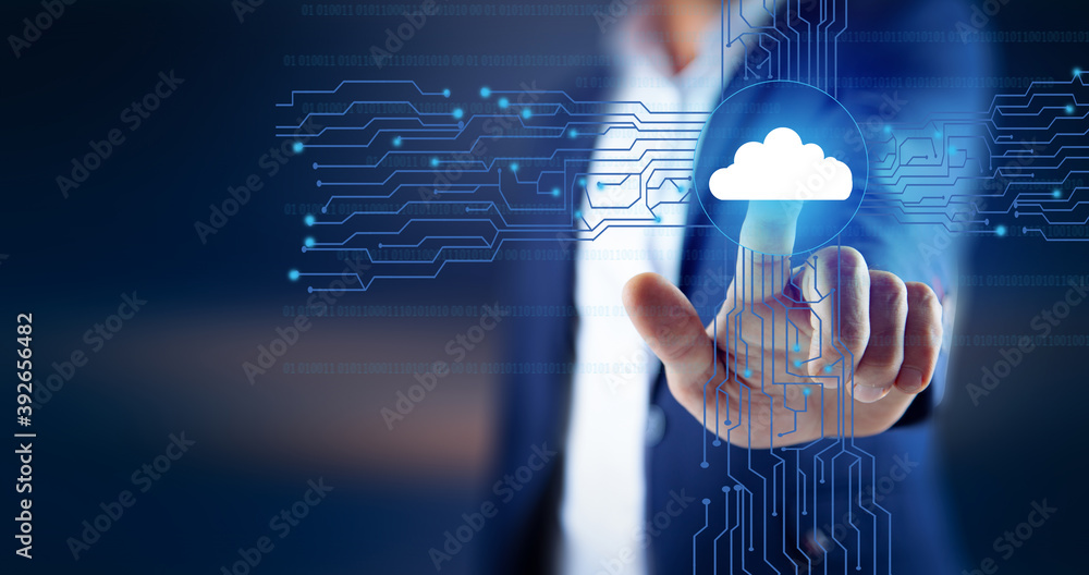 Poster cloud technology and networking concept