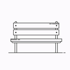 Bench outline icon vector illustration isolated on white illustration.