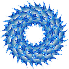 Abstract fractal illustration for creative design looks like ornate circle on white background.