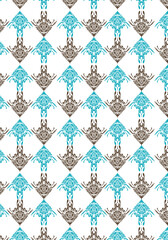 Colorful vector seamless pattern, butterflies and ornaments.