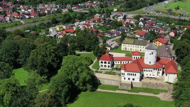 Aerial view of Budatinsky Castle in Zilina, Slovakia