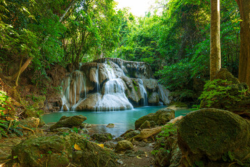 Dong Pee Sua Waterfall,Huay Mae Khamin, Kanchanaburi Province, Thailand