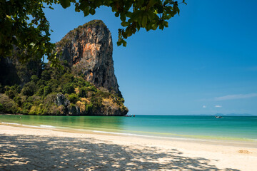 Railay Beach famous destination in summer, Krabi