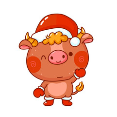 Cute funny New Year symbol bull