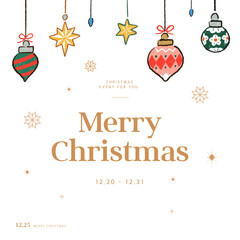 Fototapeta na wymiar Merry Christmas and Happy New Year illustration 