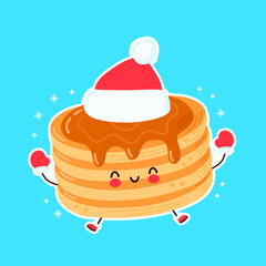 Cute happy funny christmas pancake