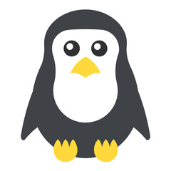 
cartoon penguin sitting in cute manner
