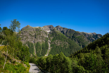 Gaularfjelletveien with view over the valley
