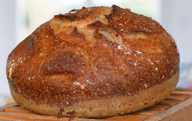 home-made country bread during confinement in France