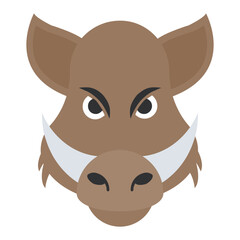 
A cute cow head with two horns
