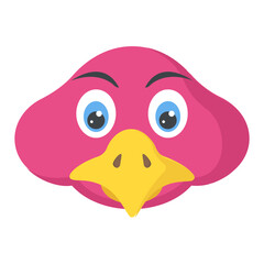 
A cartoon bird geese head with angry impression
