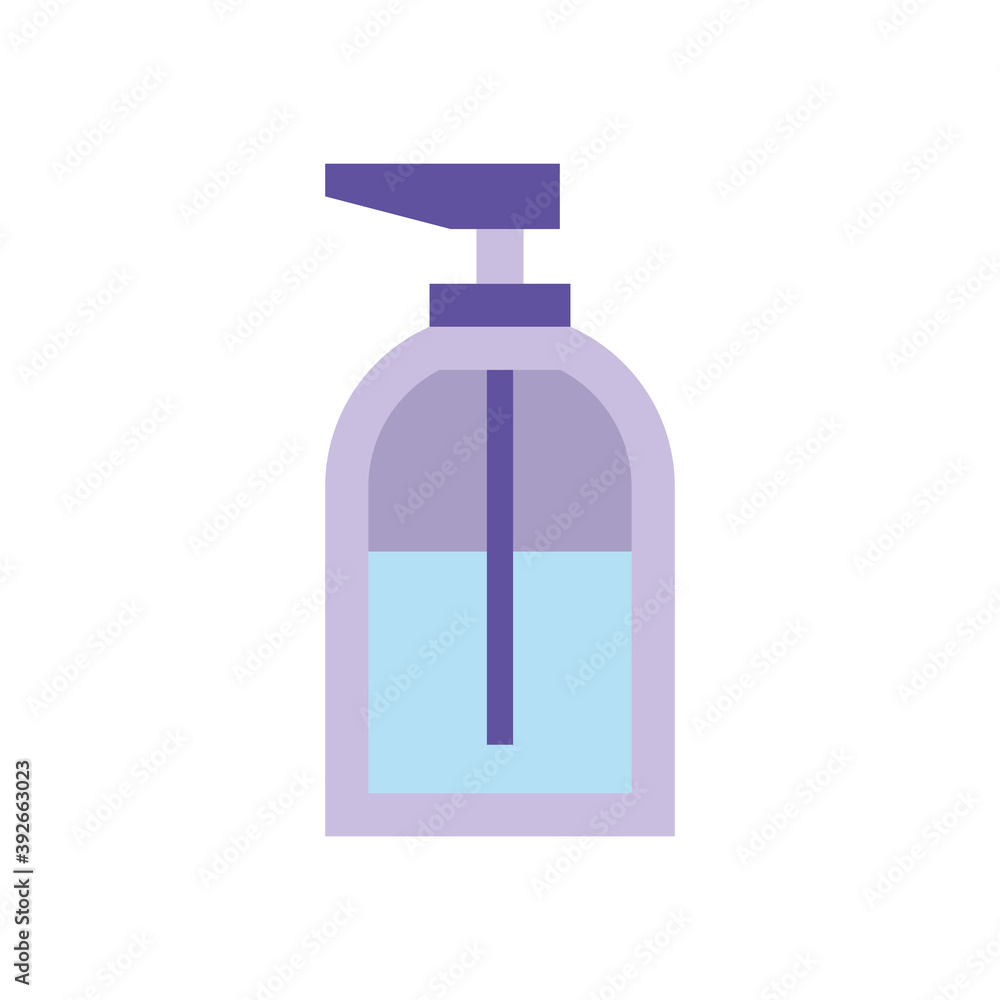 Poster antibacterial soap bottle flat icon