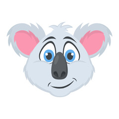 
Cute koala bear face cartoon animal
