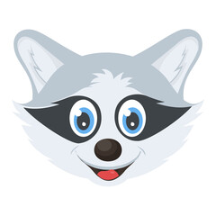 
A funny smiling raccoon head
