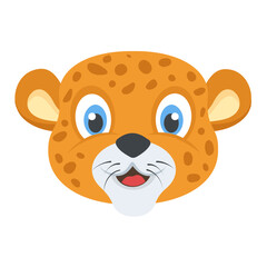 
A cute smiling baby leopard head
