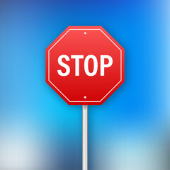 Stop sign for banner design. Information sign. Vector stock illustration.