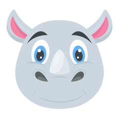 
A cute cartoon character rhinoceros head
