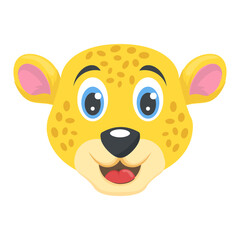 
A cute smiling baby leopard head
