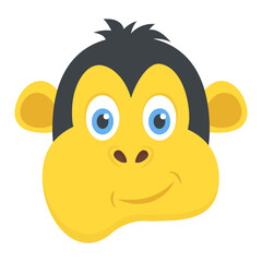 
A funny smiling monkey face, wild animal
